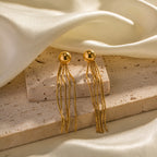 BRINCOS TASSEL DOURADOS