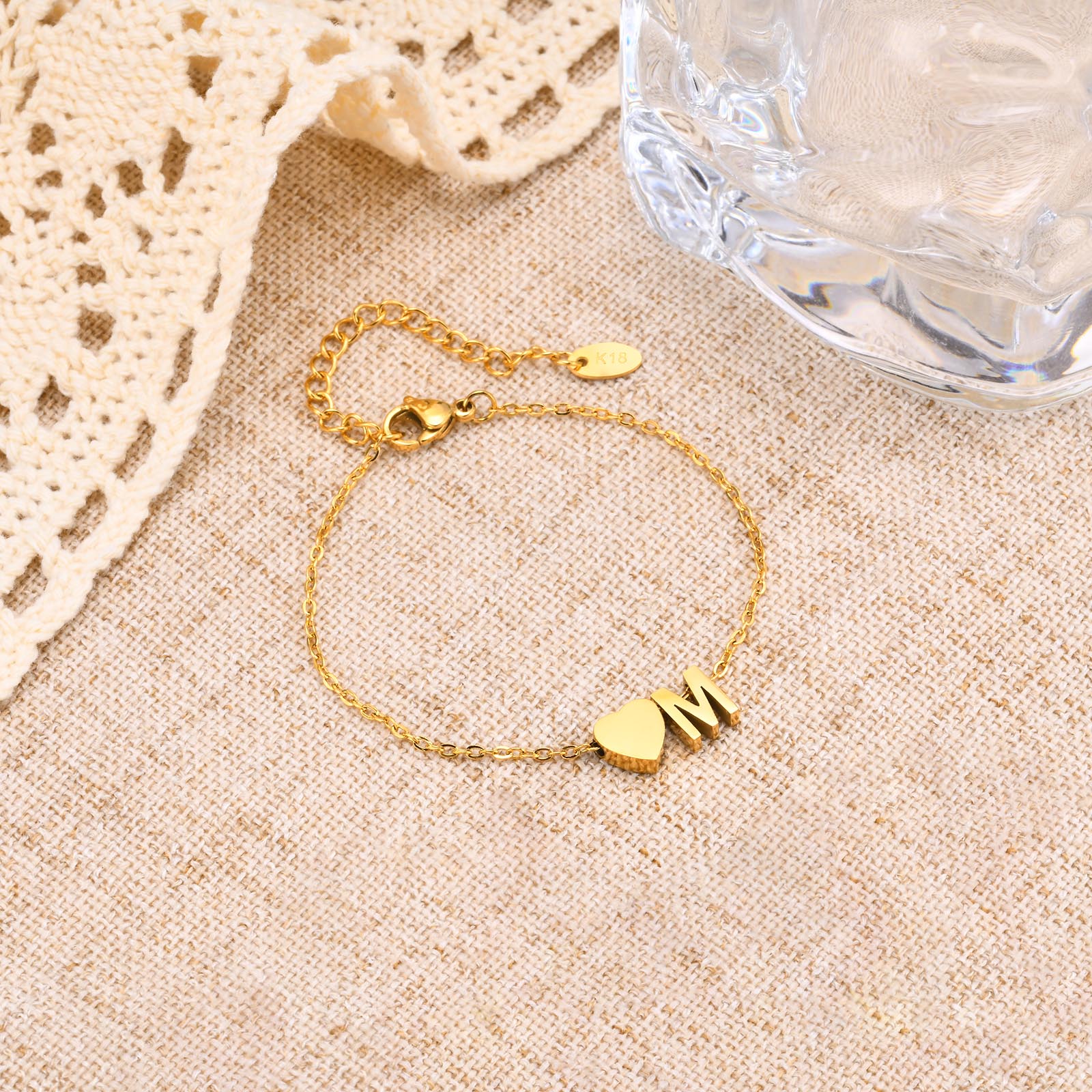 PULSEIRA LETRA DOURADA (16+5 cm)