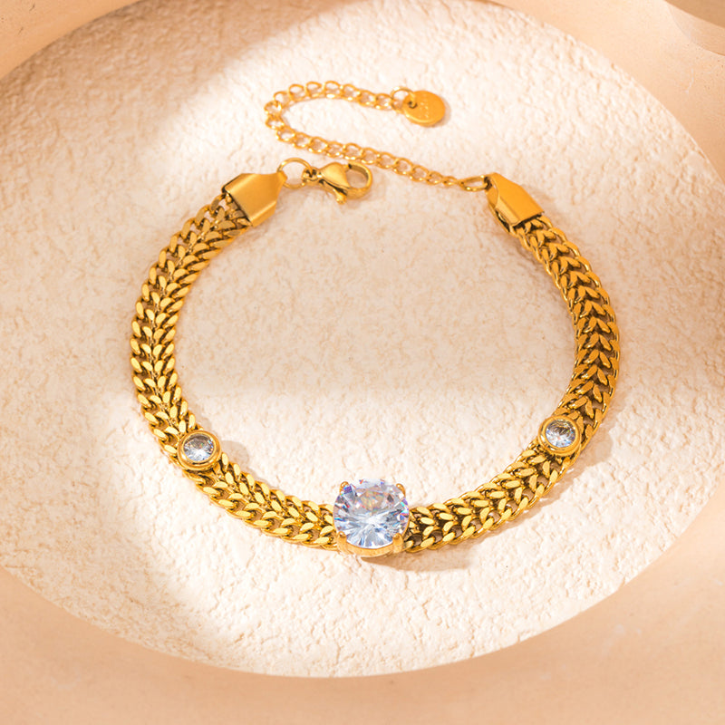 PULSEIRA OVAL DOURADA (18+6 cm)